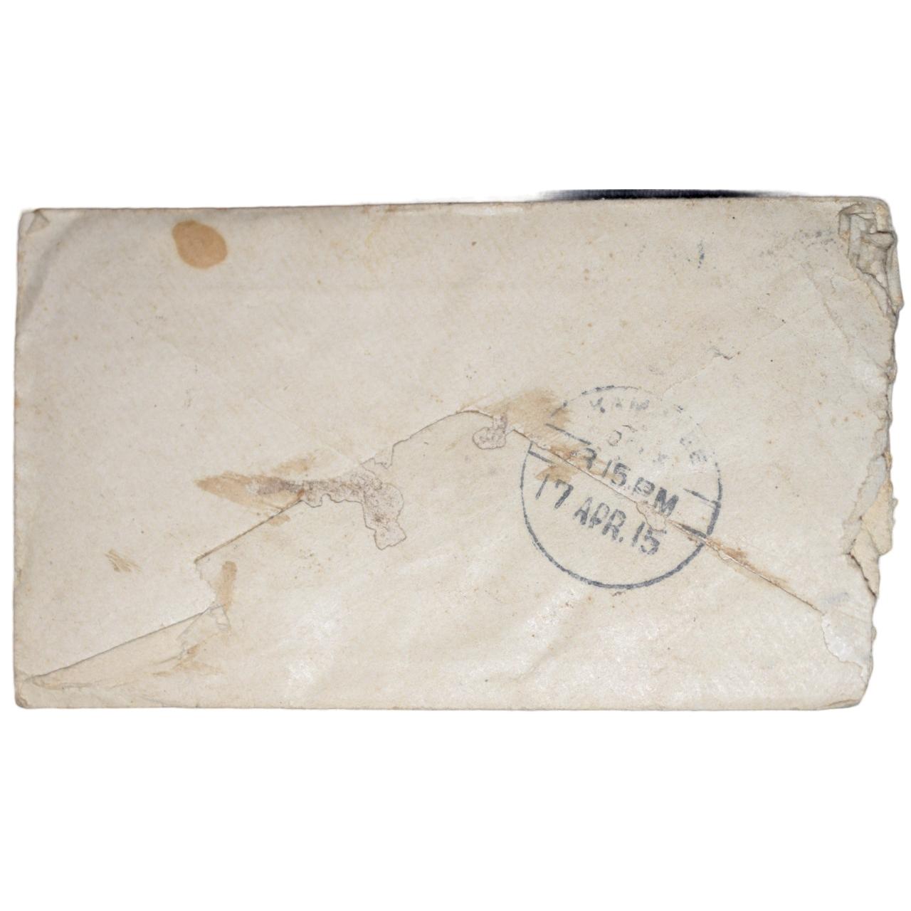 Envelop of George V 1/2 Anna Green Colour Stamp with Letter - Used Condition as per Image.