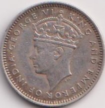 Malaya George Six 1939 Ten Cents Coin #PR105