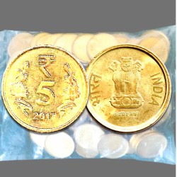 Rs 5 Republic India RBI 100 Coin Rbi Seal Pack Lot Mule Packet 2017 Kolkata Mint Lotus Issue Unique and Rare