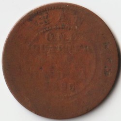 Rare Bikaner State One Quarter Anna 1895 Copper Coin of Victoria Empress British India Collectible Coins