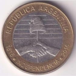 Argentina 2 Peso 2016 Independence of Argentina Commemorative Bi metallic Coin