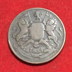 1835 British India ½ Anna Rare Coin #L-330