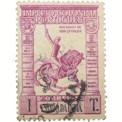 Postal Stamp of India Portugues - Purple 1 Tanga Used as per Image.