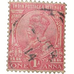 Postal Stamp of George V 1 Anna Pink Colour - Used Condition as per Image.