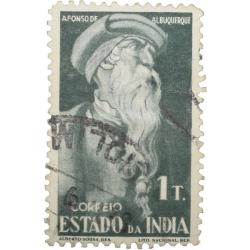 Postal Stamp of India Portugues - Green Colour 1 Tanga - Used as per Image.