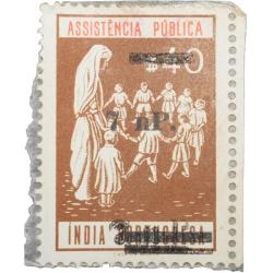Postal Stamp of India Portugues - Assistencia Publica Cancelled and Over Printed Brown 7 New Paise by GOI, Mint Un-Used as per Image.