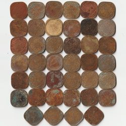 40 Coins Lot of 1/2 Anna Different Dates Nickel Brass Mixed Mints Collectible Coins of King George VI British India Coinage