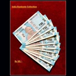 Rs 50 India Banknote Semi Solid Set 110110 to 990990 Gem Unc Unique and Rare
