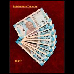 Rs 50 India BAnknote Issue Semi Solid Set 111000 to 999000 Gem Unc Unique and Rare