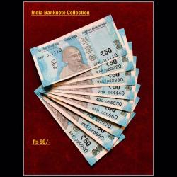 Rs 50 India Banknote 011110 to 099990 Gem Unc Unique and Rare