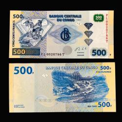 Congo World Banknote Ending 786 Collection Cong 500 Francs