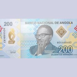 200 Kwanzas of Angola Country (AD 2020) with Piedras Negras de Punduandongo in Malanje