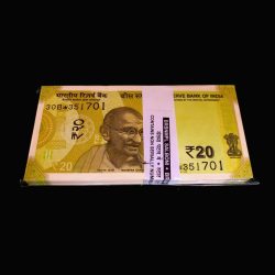 Rs 20 India Banknote Replacement Issue or Star Issue 30B Inset R Serial Bundle Gem Unc 786 Star