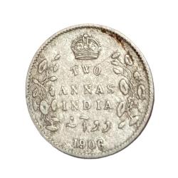 British India Silver 2 Annas Year 1906 King Edward-VII in Collectable Grade.