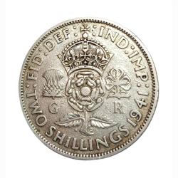 Great Britain Silver Two Shillings Year 1941 King George-VI Collectable Grade.