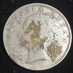 One Rupees Coin 1840 Victoria East India Company (Continuous Type) Silver #L-193