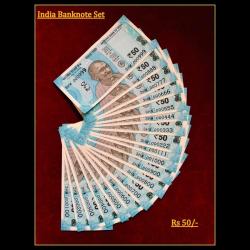 Rs 50 India Banknote Solid Fancy Number 000111 to 001000 Gem Unc Unique and Rare