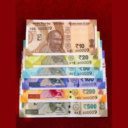 Rs 10 to 500 Fancy Number Set 000009 Gem UNC Complete Set