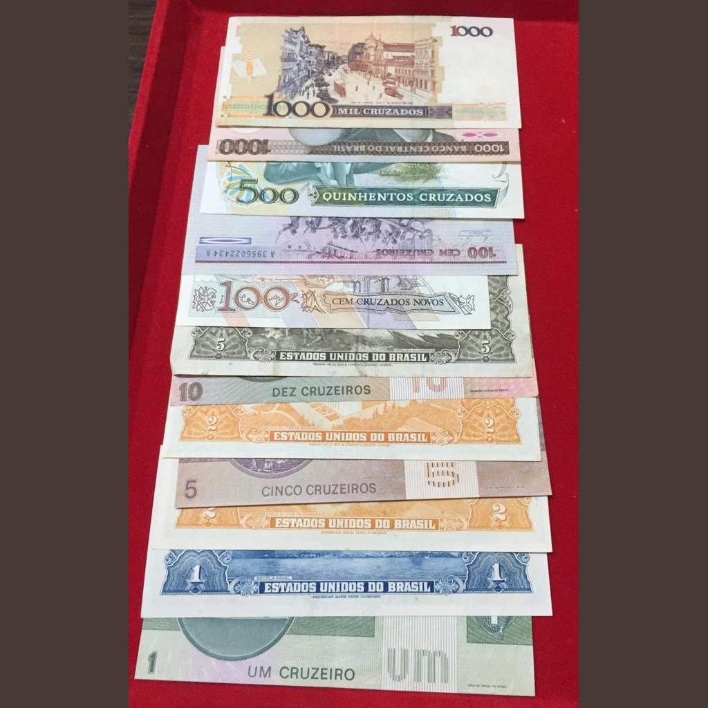 12 Different Brasil top condition all different denomation old note set