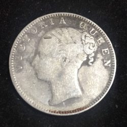 One Rupees Coin 1840 Victoria East India Company (Continuous Type) Silver #L-195