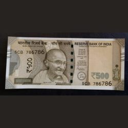 786 786 Holy number very rare note 500 rupees note excellent condition.