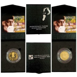 5 Rupees Rabindranath Tagore 150th Birth Anniversary Special Edition Coin Set Mint Condition with Box Pack