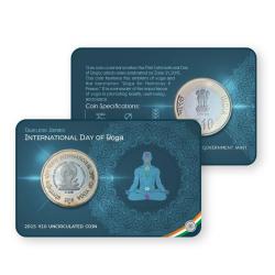 Rs 10 India Government Issue International Day of Yoga Single Coin Blister Pack
