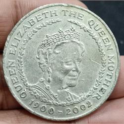 England 🇬🇧 5 Pound 2002 (Queen Elizabeth the Queen Mother) big size Coin " Weight 28:28 Gram. Diameter 38.61 # sku 1