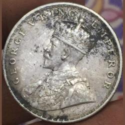 1919 George Fifth One Ruppes Silver Coin" British India 100% Original Coin # ( Sku 887 )