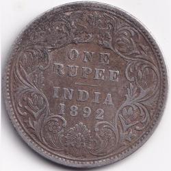1892 Victoria British India Silver One Rupees Coin Lowest Price 100% Original Coin #H59