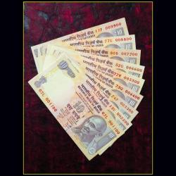 Rs 10 Previous Issue Solid Numbers 001100 to 009900 GEM UNC Set