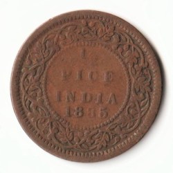 Extremely Rare 1/2 Pice 1885 Copper Coin of Victoria Empress Standard Circulation Coin of British India