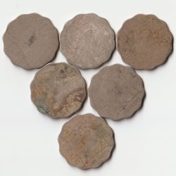 6 Coins Set of One Anna Different Dates Copper-Nickel Coins of King George V and George VI British India Coinage
