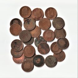30 Coin Set Of One Quarter Anna 1910 Edward VII Bronze Coin of British India Coinage