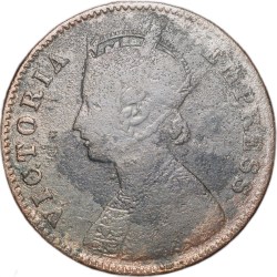 Copper 1/4 Anna of Victoria Empress (AD 1897) Calcutta Mint Scarce