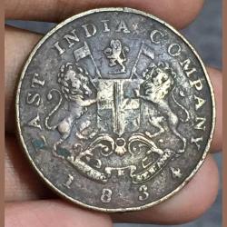 (1834) India, British › Bombay Presidency ½ Anna Coin # Z-175