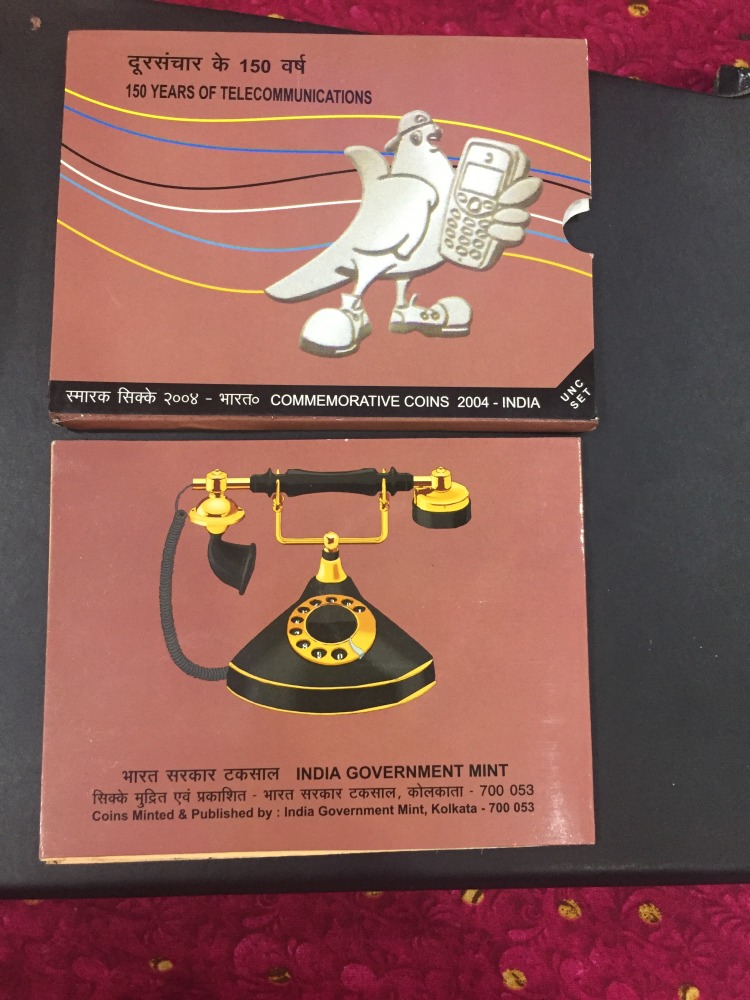 150 Years Of Telecommunications (Unc Set ) Kollatta Mint 2 coin set