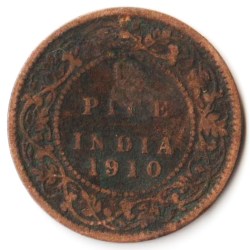 1/2 Pice 1910 of Edward VII British India Copper Coin