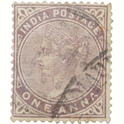 Postal Stamp of Victoria 1 Anna - Brown Colour - Used as per Image.