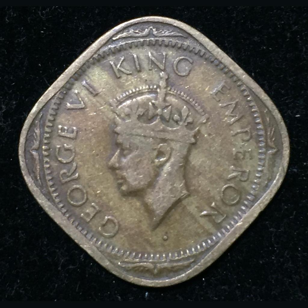 India - British 2 Annas 1942 - George VI Coin #Z-347