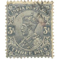Postal Stamp of George V 3 Pies Grey Colour - Used Condition as per Image.