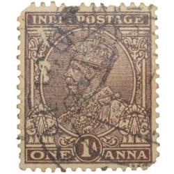 Postal Stamp of George V 1 Anna Brown Colour - Used Condition as per Image.