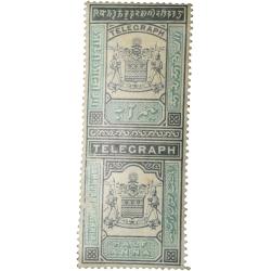 Telegraph Stamp of Kashmir State 1/2 Anna Green Colour - Mint Un-used - Condition as per Image
