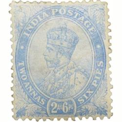 Postal Stamp of George V 2 Annas 6 Pies - Blue Colour - Mint Un-Used Condition as per Image.