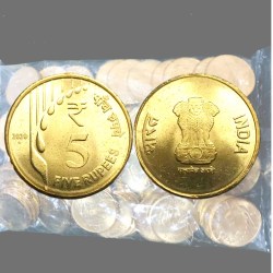 Rs 5 Definitive Issue 100 Coin Pouch RBI Seal Pouch Hyderabad Mint 2020