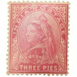 Postal Stamp of Victoria 3 Pies Red-Pink Colour - Mint Un-Used Condition as per Image.
