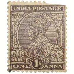 Postal Stamp of George V 1 Anna Brown Colour - Used Condition as per Image.