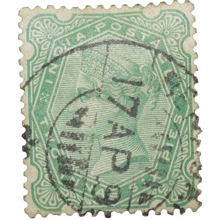 Postal Stamp of Victoria 2 Annas 6 Pies - Green Colour - Used Condition as per Image.