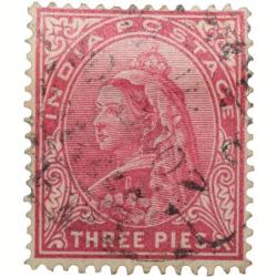 Postal Stamp of Victoria 3 Pies Pink Colour - Used Condition as per Image.