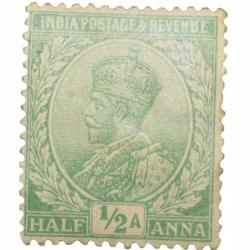Postage Stamp of George V 1/2 Anna Green Colour - Mint Un-Used Condition as per Image.